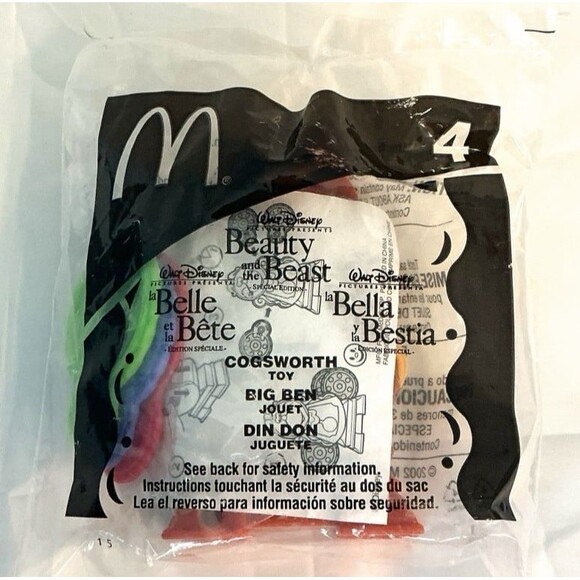 COGSWORTH Disney’s Beauty & the Beast Movie Toy Clock McDonald’s #4 NEW 2002 - Picture 2 of 3